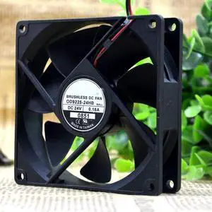 OD9225-24HB 9CM 9225 24V 0.18A 2-wire inverter cooling fan OD9225-24HB 9CM 9225 24V 0.18A 2-wire inverter cooling fan