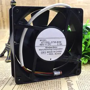 12cm 4715SL-07W-B39 48V 0.18A three-wire metal waterproof cooling fan