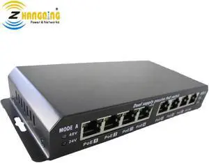 7+1 port 100Mbps PoE Switch Dual DC hole LED Indicator Ethernet for IP Camera , Access point , VOIP Phone