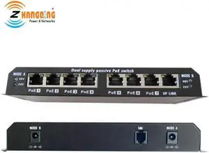 24V 48V 100Mbps PoE Switch Manufacture 7 Port PoE Network Switch For VOIP Phone IP Camera Including 24V 120W Power Supply