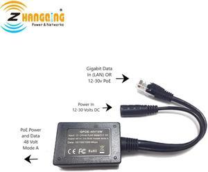 Input 10-30V Gigabit Output 48Volts set up injector PoE Converter for any 802.3af or 48V devices and solar to PoE Conversion