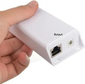 Gigabit 802.3at 5V 20W POE splitter with Shielded RJ45 light showing Remote USB Power Over Ethernet, With Female USB Output