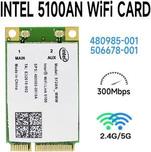 For HP Intel 512AN_MMW 5100 AGN 300Mbps Wireless WiFi Link Mini PCI-E card 802.11a/b/g/n 2.4Ghz 5GHz SPS 480985-001 506678-001