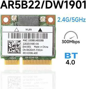 DW1901 AR5B22 300M wireless Bluetooth +4.0 2 mini half PCI-E card