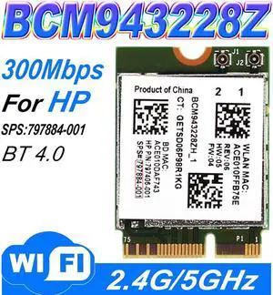 Broadcom BCM943228Z Network Adapter PCI Express mini Card (M.2) 802.11 B/A/G/N WIFI CARD 300Mbps 2.4GHz/5GHz BCM943228 BCM43228
