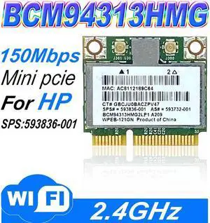 Broadcom 4313 Wifi Card 593836-001 BCM94313HMG2LP1  593836-001 DM1 DM2 DM3 DM4 MINI 110 G72 DV7 BCM4313