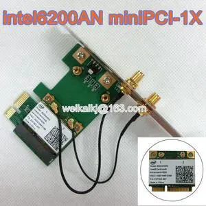 Intel6200 AGN 802.11agn wireless N Mini Pci-1X desktop wifi 300Mbps 2.4G/5G INTEL N6200  antenna 6DBI