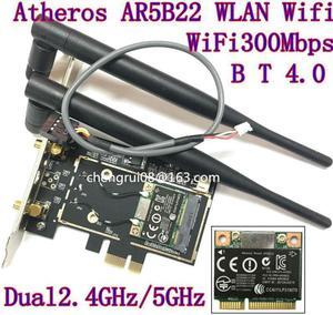 Desktop wifi WLAN Atheros AR5B22 300M Wireless Wifi Bluetooth 4.0 PCI-E Card Desktop Adapter 6DB antenna