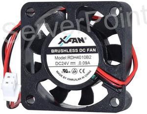 Genuine RDH4010B2 DC24V 0.09A 2 Wires 40x40x10mm Cooling Fan