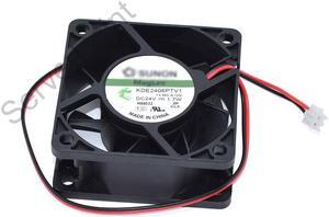 authentic KDE2406PTV1 DC24V 1.7W 60X60X25MM 2-wire frequency cooling fan