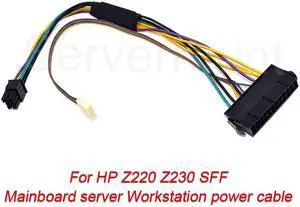 Power Supply Cable Cord 33cm ATX 24PINS TO 2-PORT 6PINS For HP Z220 Z230 SFF Mainboard Server Workstation Cable