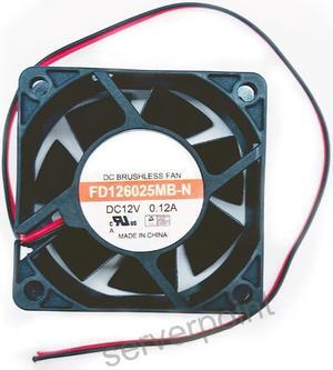 FD126025MB-N DC 12V 0.12A  2-wire Server Cooling Fan