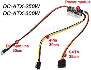DC-ATX-250W DC-ATX-300W Power Supply Module Switch ATX 24Pin mini ITX PSU pico DC input 6Pin 12V high power pico