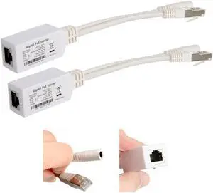 2pcs ship Gigabit PoE Injector 12V-56V input connector cable poe splitter/ poe injector for MikroTik Mode B operation