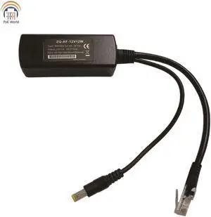 PoE World 12V12W Splitter 802.3af Gigabit Poe Splitter with 12V output for Non-poe Camera PoE separator for any 12V devices