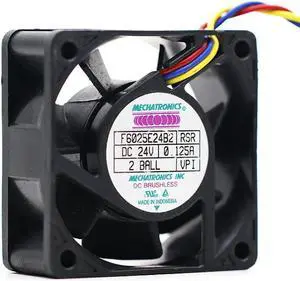 For mechatronics F6025E24B2 60mm 24V 0.125A Converter Cooling Fan Double Ball silent low noise