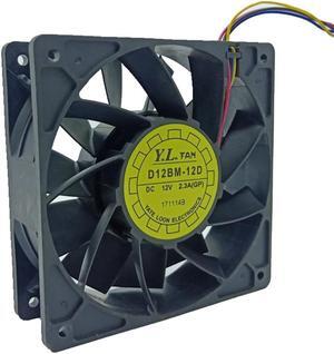 D12BM-12D For YLFan 12038 12V 4-Pin PQM Temperature Control Cooling Fan 120mm Max Airflow Rate Fan 2.3A