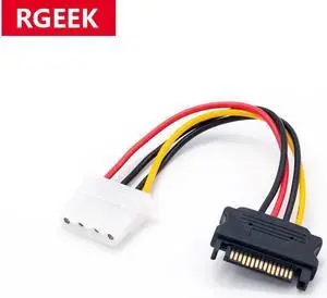 RGEEK 15 Pin Serial SATA Male to Molex LP4 Female Power Cable 15cm(6Inch) RGEEK 15 Pin Serial SATA Male to Molex LP4 Female Power Cable 15cm(6Inch)