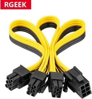 RGEEK PCI-E PCIe 6Pin Female to 3 6P Male PCI Express Extension Cable Power Supply 20cm for Graphics Video Card Adapter