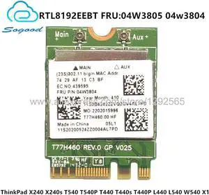 Realtek RTL8192EEBT BT4.0 NGFF M.2 Network Card FRU 04W3804 for ThinkPad X240 X240s T540 T540P T440 T440s T440P L440 L540 W540