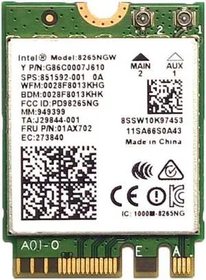 Intel 8265NGW 8265AC 867Mbps NGFF 802.11AC 2.4G+5G Bluetooth 4.2 wireless network card SPS 851592-001 FRU 01AX702 Intel 8265NGW 8265AC 867Mbps NGFF 802.11AC 2.4G+5G Bluetooth 4.2 wireless network card SPS 851592-001 FRU 01AX702