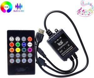 USB 5V 24Keys IR Remote Wireless LED Strip Light Controller Music Sound Adjust Brightness Dimmer For 5V RGB 3528 5050 Tape Light