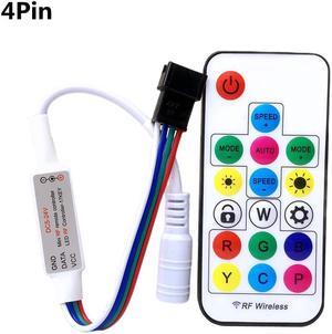 WS2813 WS2815 LED Strip Controller 4pin 17key RF Wireless Remote 366 Effect For Individually Addressable Pixel Lights DC5-24V