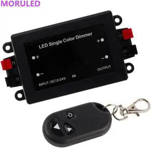 LED Single Color Dimmer 8A 3 Key RF Remote Control Wireless LED Controller 12V 24V DC For SMD 5050 3528 LED Strip Light Rope LED Single Color Dimmer 8A 3 Key RF Remote Control Wireless LED Controller 12V 24V DC For SMD 5050 3528 LED Strip Light Rope