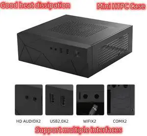 Desktop Power Supply Gaming HTPC Host Office Home 2.0 USB Mini ITX with Radiator Hole Computer Case Practical Horizontal Chassis