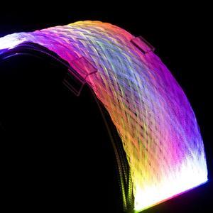 ARGB 2*8 PIN (6+2) VGA Extension Cable Neon PSU Line RGB Luminous For GPU Video Card 2x8pin 5V ARGB Lighting 3PIN AURA SYNC