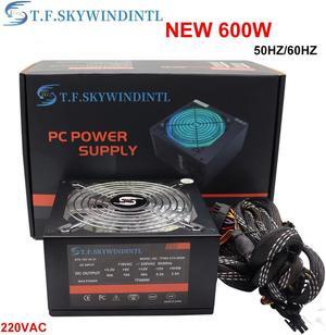 T.F.SKYWINDINTL 600W Power Supply 80plus Active PFC PSU ATX Gaming PC Graphics Cards For Intel AMD Computer