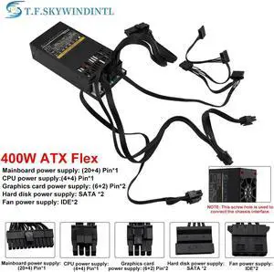 T.F.SKYWINDINTL Mouldar 1U Flex 400W PC Power Supply With GPU Connector 400W FLex ATX PSU For Mini ITX PC Active 80 Plus Gold