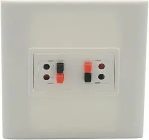 EU 86 Style Spring Clip Style 2.0 Speaker Sound Box Bananna Ports Female To Female Wall Plate