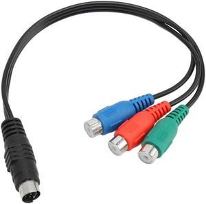 S Video 7 Pin Male to 3RCA Female Cable High Accuracy 7 Pin to AV Cable Sound Adapter Cable for Set Top Box 0.9ft