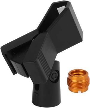 Microphone Clip Fixed Holder with 3/8 Inch To 5/8 Inch Screw Adater for 20-36mm Diameter Wired Wireless Interview Microphone