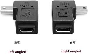 90 Degree Angled Mini USB Male to Micro USB Female Data Sync Power Adapter Converter Charger