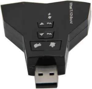 External Virtual 7.1 USB 3D Sound Audio Card Adapter Channel converter Laptop PC for Macbook Two MIC / headset