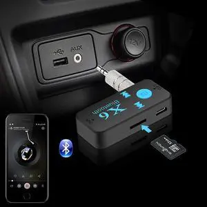 X6 Universal Bluetooth-Compatible Receiver V4.1 Support TF Card HandCall Music Player Phone Car MP3 Music Player