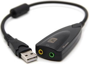 External USB Sound Card 7.1 Adapter 5HV2 USB to 3D CH Sound Audio Headset Microphone 3.5mm Jack For Laptop PC