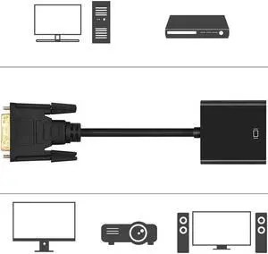 DVI to VGA converter HD 1080P DVI 24+1 25-pin to VGA adapter cable for TV PC monitor DVI-D to VGA for PC laptop TV