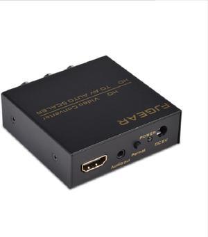 HDMI-Compatible to AV Auto Scaler Adapter HD 1080P Video Composite Converter 3 RCA AV/CVSB L/R Support NTSC PAL for PS3 DVD TV