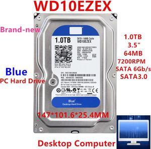 HDD For WD Blue 1TB 3.5" SATA 6 Gb/s 64MB 7200RPM For Internal Hard Disk For Desktop Hard Drive For WD10EZEX