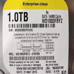 OIAGLH HDD For Brand Black/Gold 1TB 3.5SATA 6 Gb/s 64MB 7200RPM For Internal HDD For Enterprise Class HDD For WD1003FBYZ