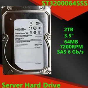 HDD For Seagate 2TB 3.5" 7200RPM 64MB SAS 6 Gb/s For Internal Hard Disk For Enterprise Class HDD For ST32000645SS