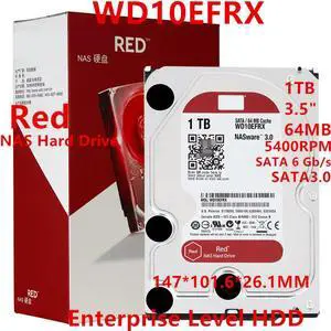 HDD For WD Brand Red 1TB 3.5" SATA 6 Gb/s 64MB 5400RPM For Internal Hard Disk For NAS Hard Drive For WD10EFRX