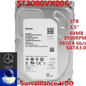 HDD For Seagate Brand 3TB 3.5" SATA 6 Gb/s 64MB 5900RPM For Internal HDD For Survaillance HDD For ST3000VX006