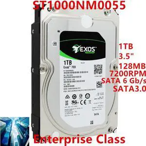 HDD For Seagate 1TB 3.5" SATA 6Gb/s 128MB 7200RPM For Internal Hard Disk For Enterprise Class HDD For ST1000NM0055