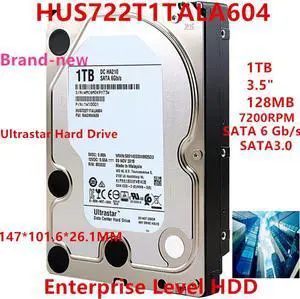 HDD For WD 1TB 3.5" SATA 6 Gb/s 128MB 7200RPM For Internal Hard Disk For Enterprise Level HDD For HUS722T1TALA604