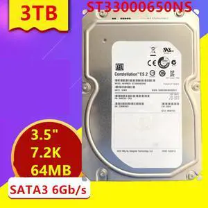 HDD For Seagate 3TB 3.5" SATA 6 Gb/s 64MB 7200RPM For Internal Hard Disk For Enterprise Class HDD For ST33000650NS