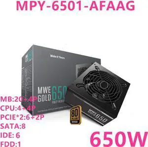 PSU For Cooler Master Brand MWE GOLD 650 Full Module 2080 Game Host Power Supply 650W Power Supply MPY-6501-AFAAG